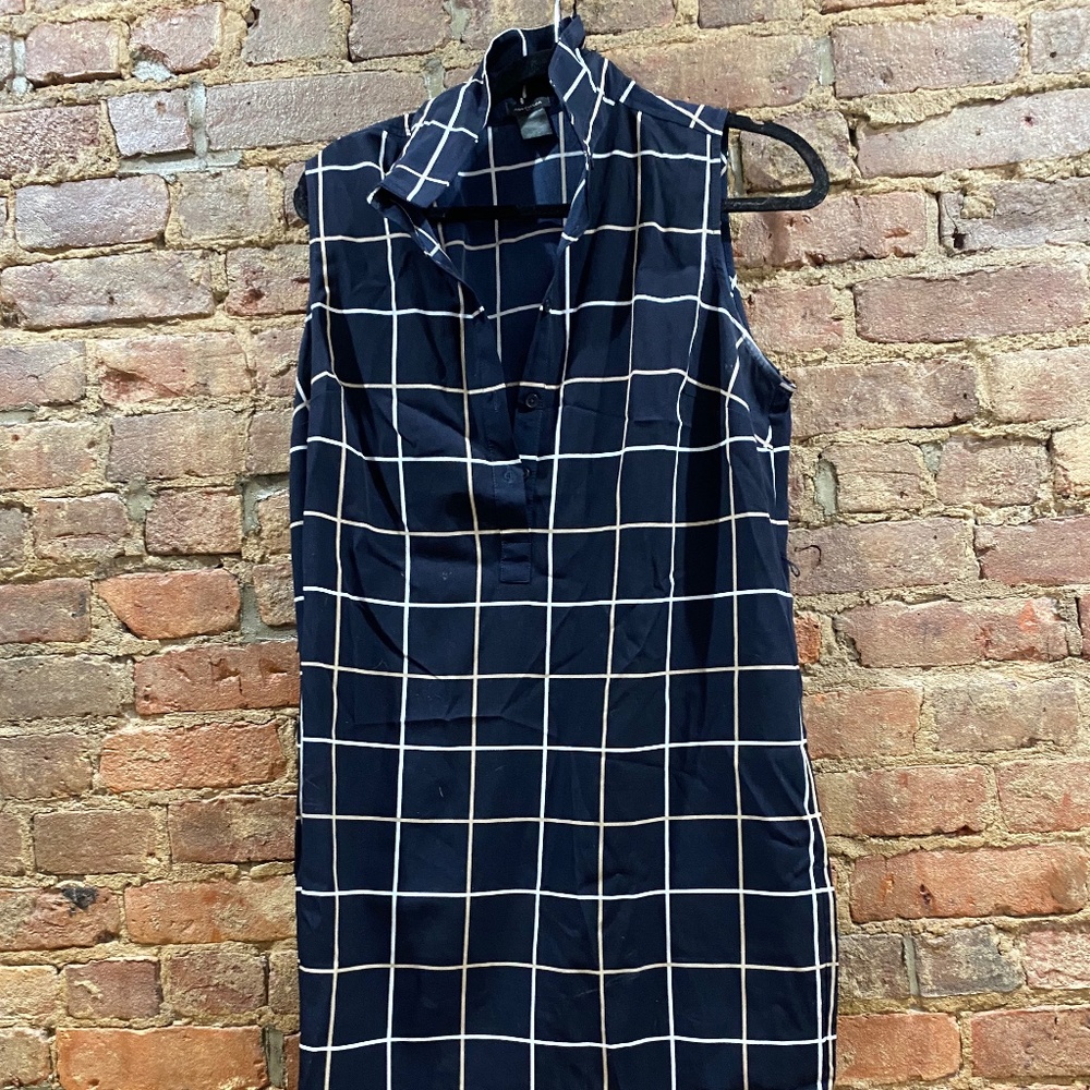 Checkered Knee-Length Work Dress